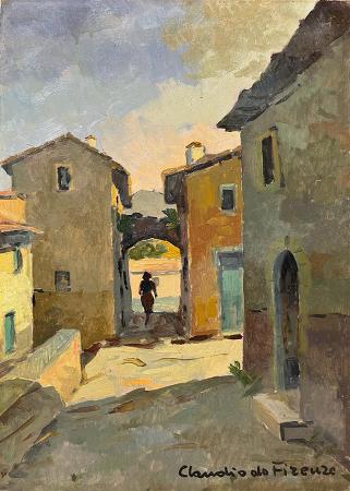 Quadro di Claudio da Firenze Paesaggio - olio tavola 